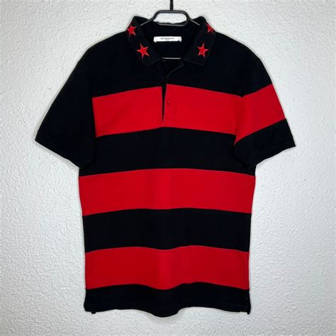 givenchy striped polo|givenchy star sleeve polo shirts.